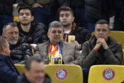 Romania v Switzerland, November 21, 2023 Florin Grindeanu and Marcel Ciolacu react during the UEFA European Qualifying g