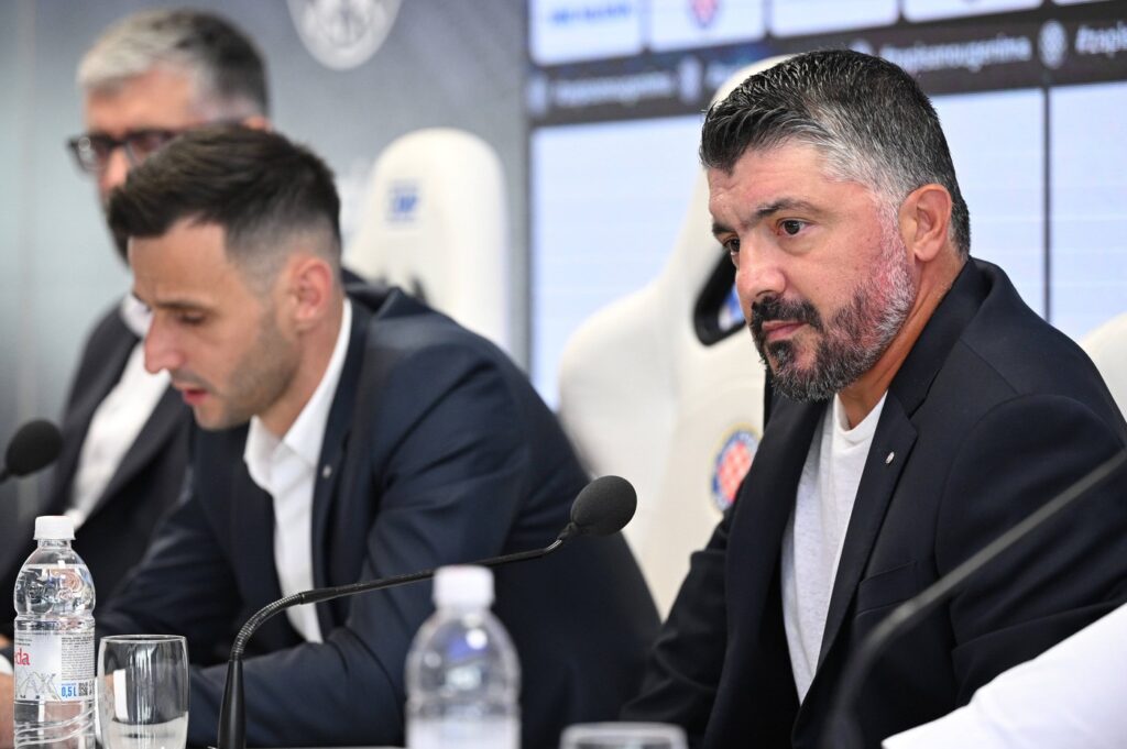 Croatia, Split, 180624. The new coach of HNK Hajduk, Gennaro Gattuso, was presented at a press conference, PK, Pressekon