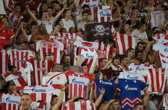 CRVENA ZVEZDA vs BODE GLIMT DELIJE SUPPORTERS Red Star football player at the UEFA Champions League qualification match