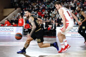 Mike James (AS Monaco) - Sasha Vezenkov (Olympiakos Piraeus) BASKETBALL : Monaco vs Olympiakos - Euroleague - Playoff -