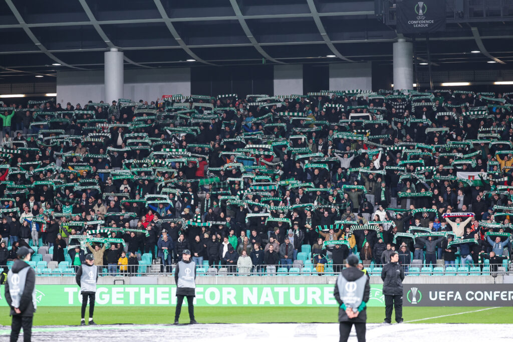 UEFA Conference League 2024/25 football match between Olimpija and Larne in Ljubljana