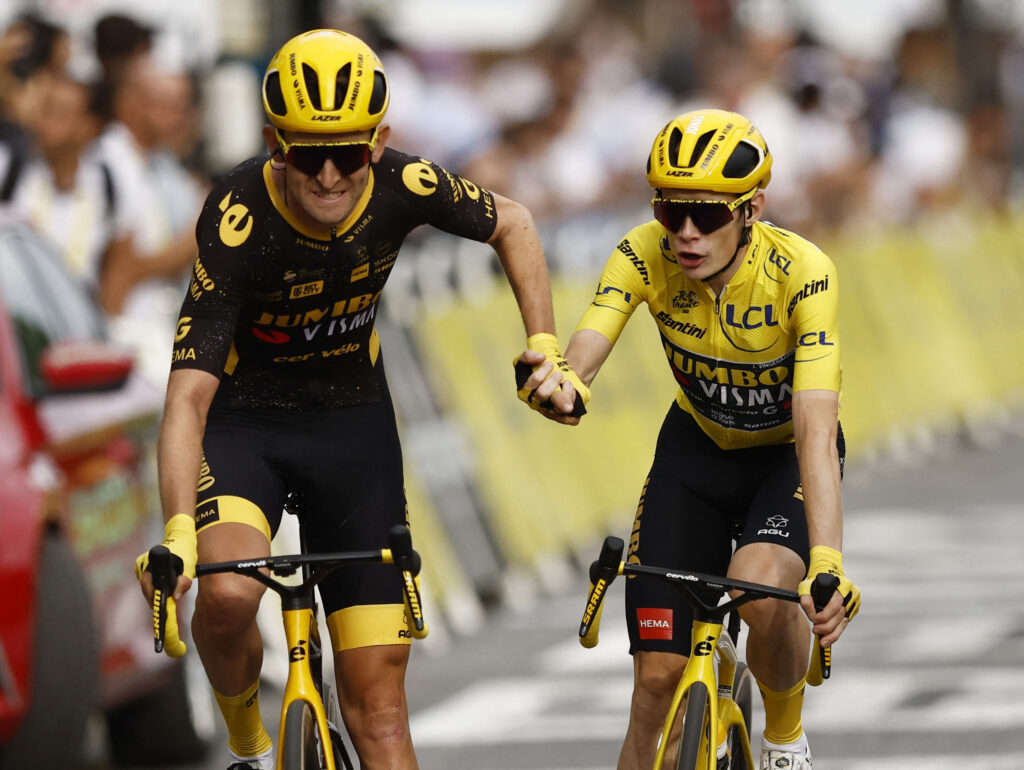 Tiesj Benoot in Jonas Vingegaard