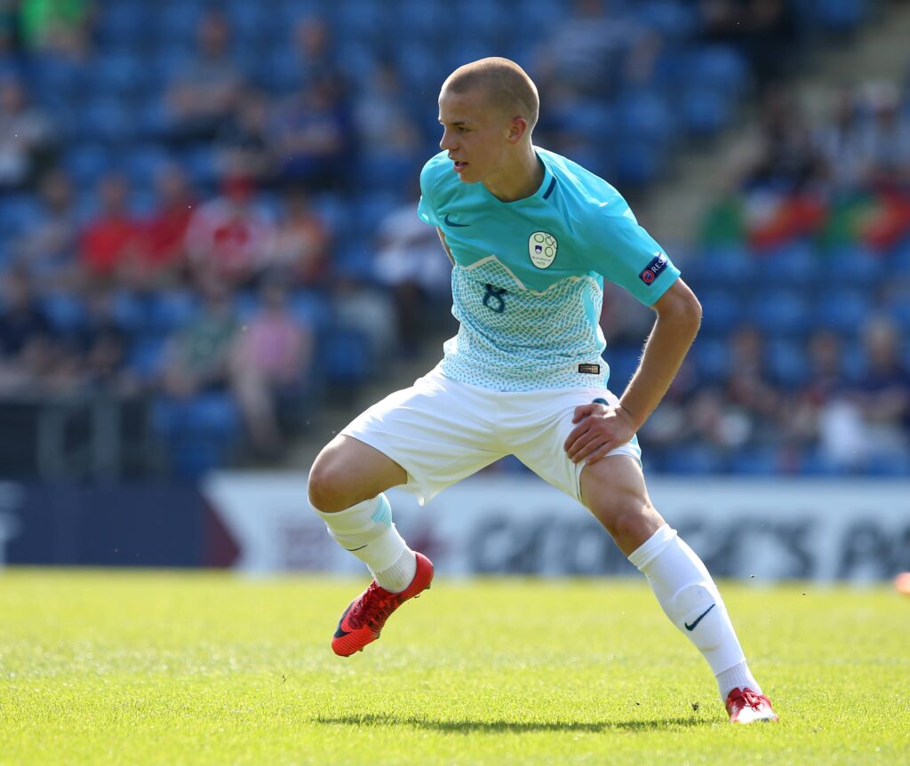 Jost Urbancic of Slovenia during the group stage match at Proact Stadium Chesterfield Picture date