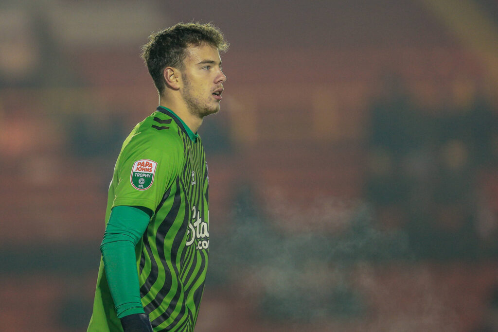 Lincoln City v U21, U 21 Everton EFL Trophy 13/12/2022. Northern Section Zan-Luk Leban (63) of Everton during the EFL Tr