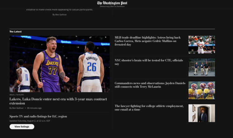 Luka Dončić, Washington Post