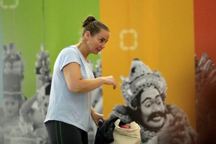 *EXCLUSIVE* Jelena Dokic and Yane Veselinov, arrive at Denpasar Airport Bali for a romantic holiday away