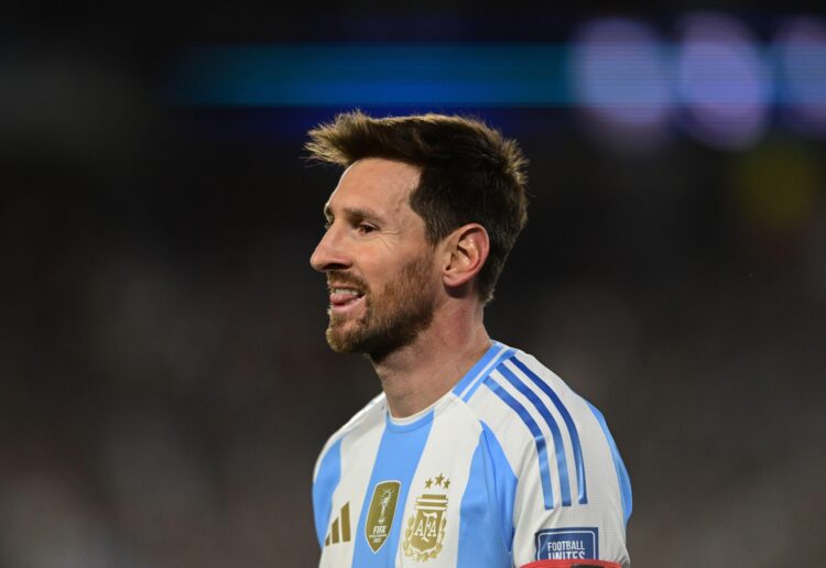 Buenos Aires, Argentina - September 4: Lionel Messi of Argentina reacts during a FIFA World Cup 2026 Qualifier match between Argentina and Venezuela a
