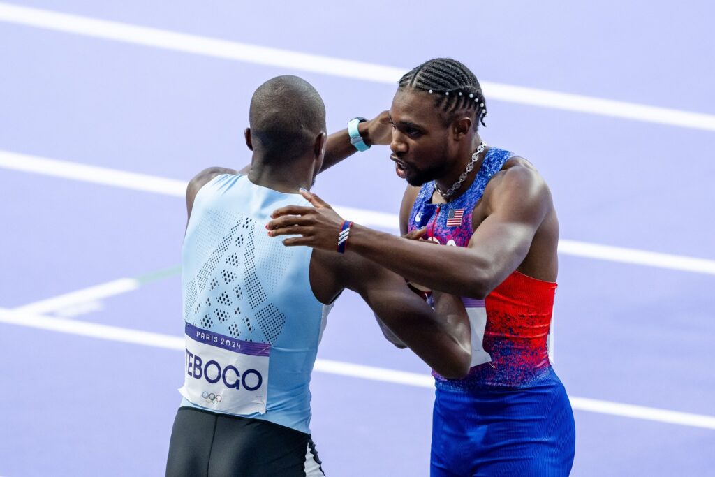 Noah Lyles in Letsile Tebogo.