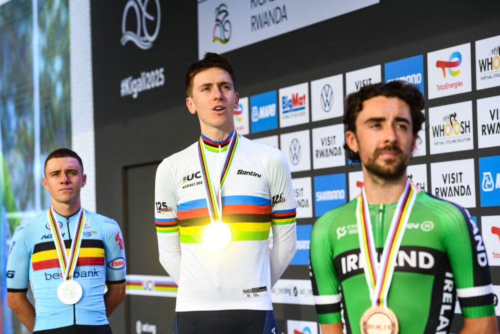 Remco Evenepoel, Tadej Pogačar, Ben Healy