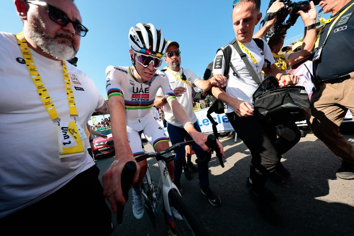 Neprijetno slovo za Tadeja Pogačarja