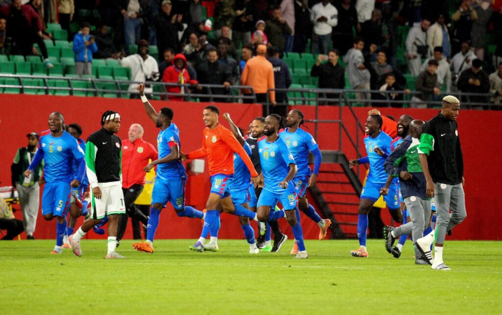 RABAT, MOROCCO - NOVEMBER 16; Dr Congo celebration during the 2026 FIFA World Cup Playoffs between Nigeria and Dr Congo at Prince Moulay El Hassan S