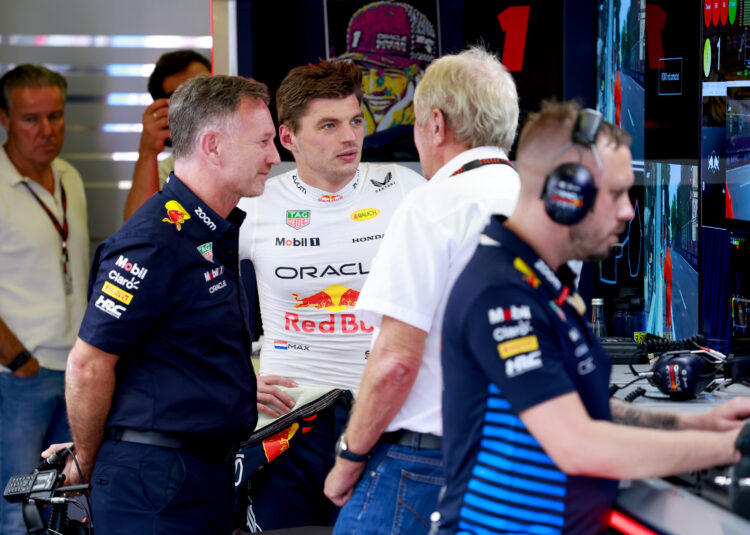 Christian Horner Max Verstappen Helmut Marko