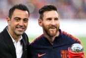 Xavi Hernandez in Leo Messi