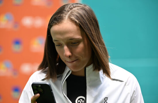 MIAMI GARDENS FL - MARCH 22: Iga Swiatek withdraws from the 2023 Miami Open at Hard Rock Stadium on March 22, 2023 in Mi