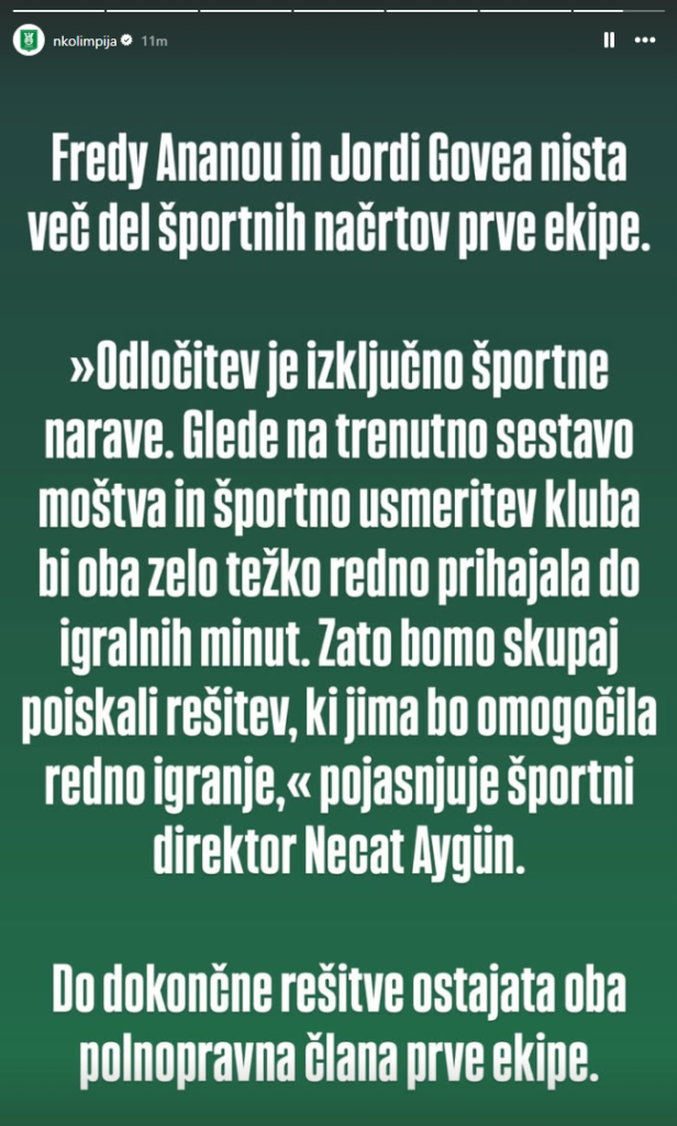 Olimpija IG story